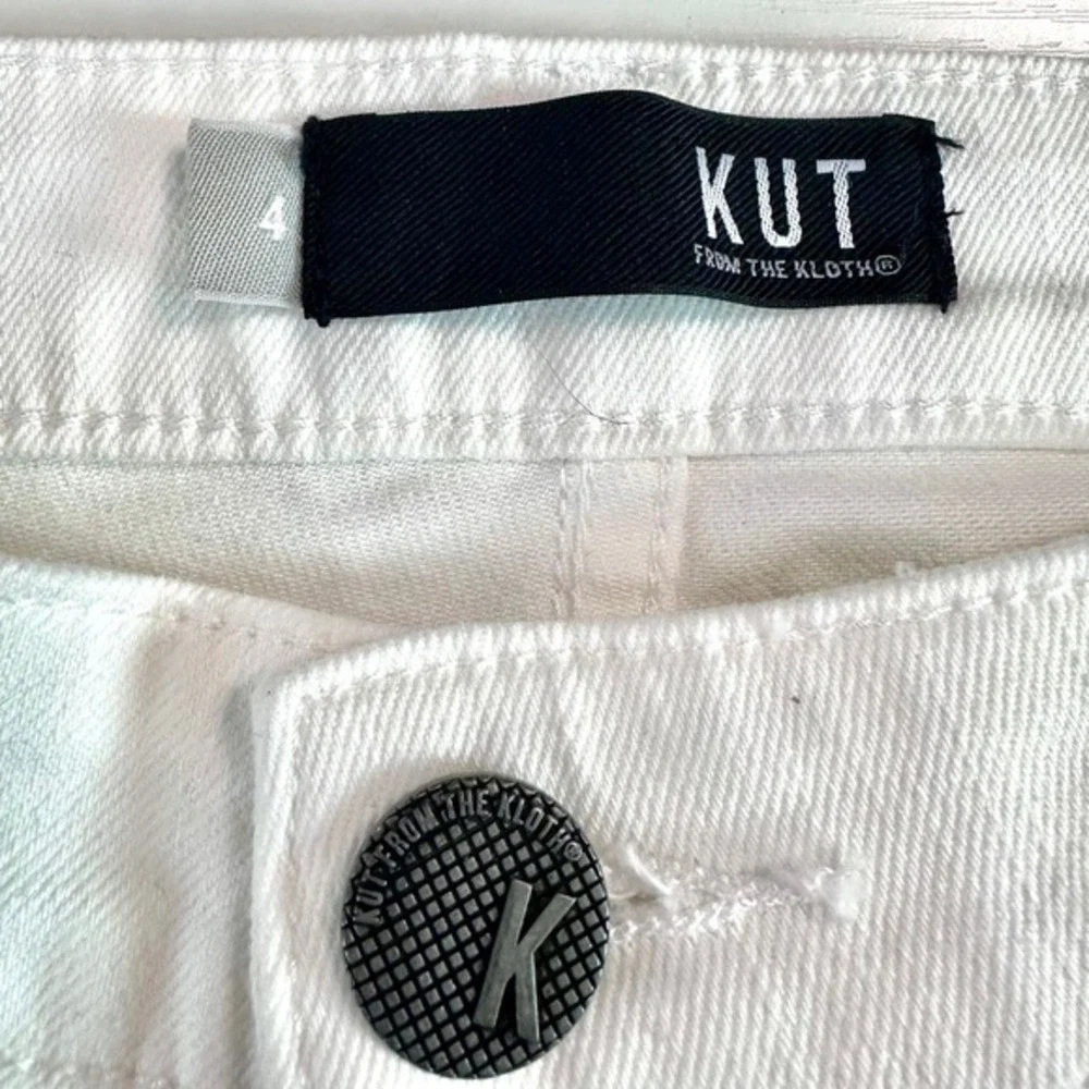 Kut From The Kloth Amy Distressed Cropped Straight Leg‎ White Women Size 4